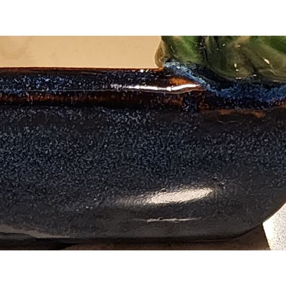 Green Frog Studio Pottery Blue Speckled Glaze Succulent Planter Pot Handmade - Picture 7 of 8